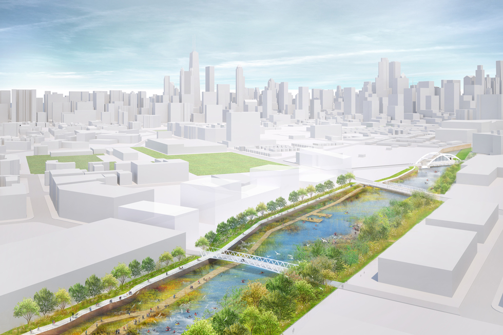DPD North Branch Chicago River Corridor Framework Plan landscape island diagrams 